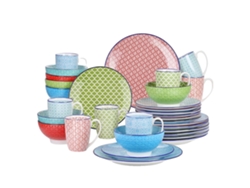 Vajilla Vancasso de 32 piezas para 8 personas, porcelana resistente, diseño escénico