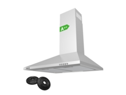 Ciarra Campana Extractor De Pared A++ 60cm 370m³/h Recirculación Con Filtros De Carbón (2 Piezas) Y Exaustión Externa 3 Modos Inox 201ss60