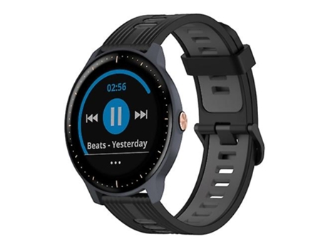 Correa Smartwatch Para Garmin Vivoactive 3 Music 20Mm Negro-Gris VENISYMLIS