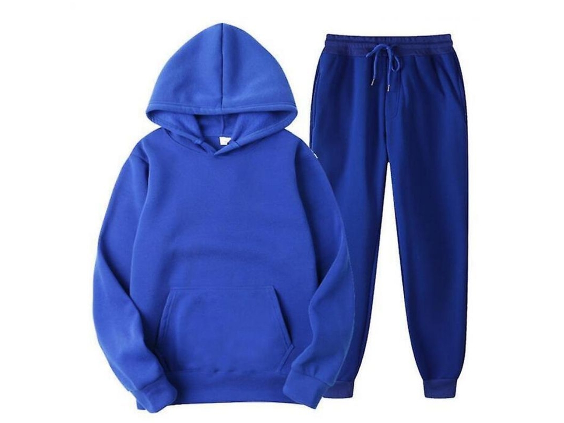 2026-conjunto De Sudadera Con Capucha De Manga Larga Para Hombre Casual De Color Sólido Fte Xl Azul