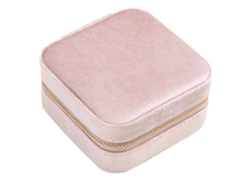Organizador de Joyas Caja Portátil Joyas Espejo Múltiples Ideal RNEMITERY Rosa (10x10x5cm)