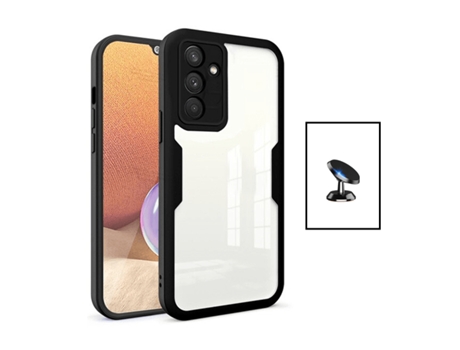Estuche De Protección Anti-Crash 360 + Kit De Montaje Magnético Para Automóvil Para Samsung Galaxy A04s - Negro