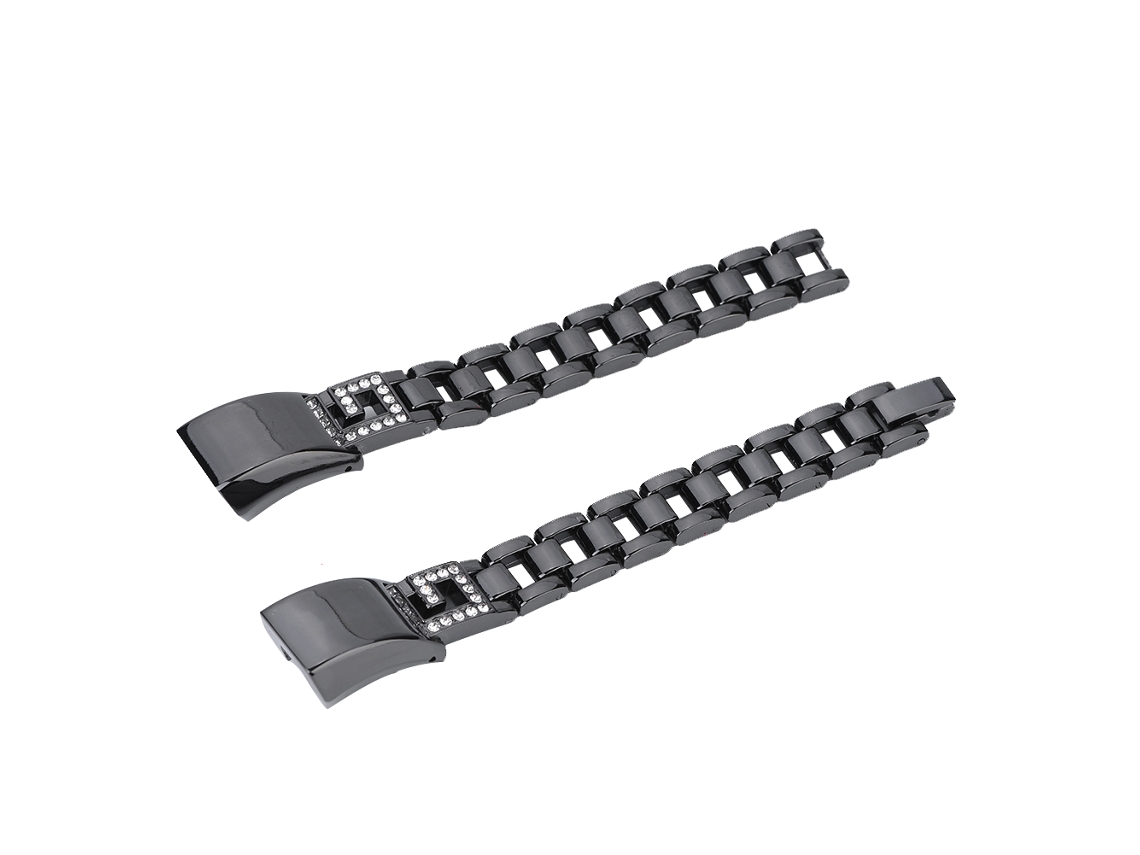 Pulsera Ajustable De Acero Inoxidable De Cristal Metálico De Reemplazo Para El Rastreador Fitbit Alta