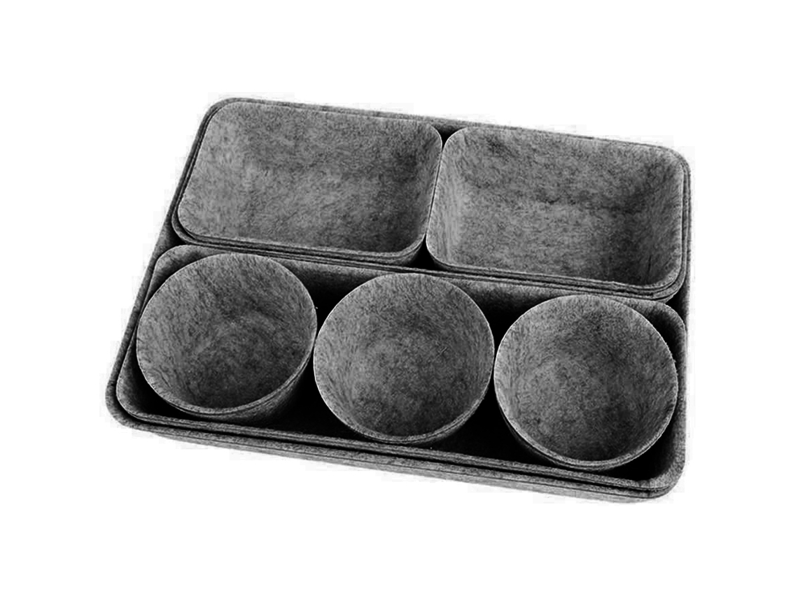 Organizadores bandejas para material de oficina, relojes y medias gris (27.5x20x6cm) Kofihety