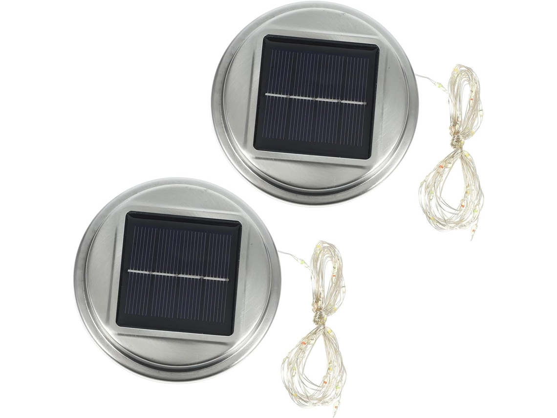 2 Tapas De Acero Inoxidable Para Frascos De Luces Solares (para Repuestos)