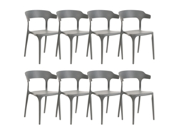 Juego de sillas de diseño moderno BELIANI Gubbio de Polipropileno Gris 52x44x76
