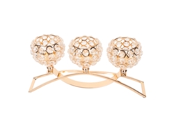 Candelabro de cristal dorado 2026 con 3 brazos, estilo europeo, resistente al viento, estable y duradero, ideal para bodas, fiestas y Año Nuevo.