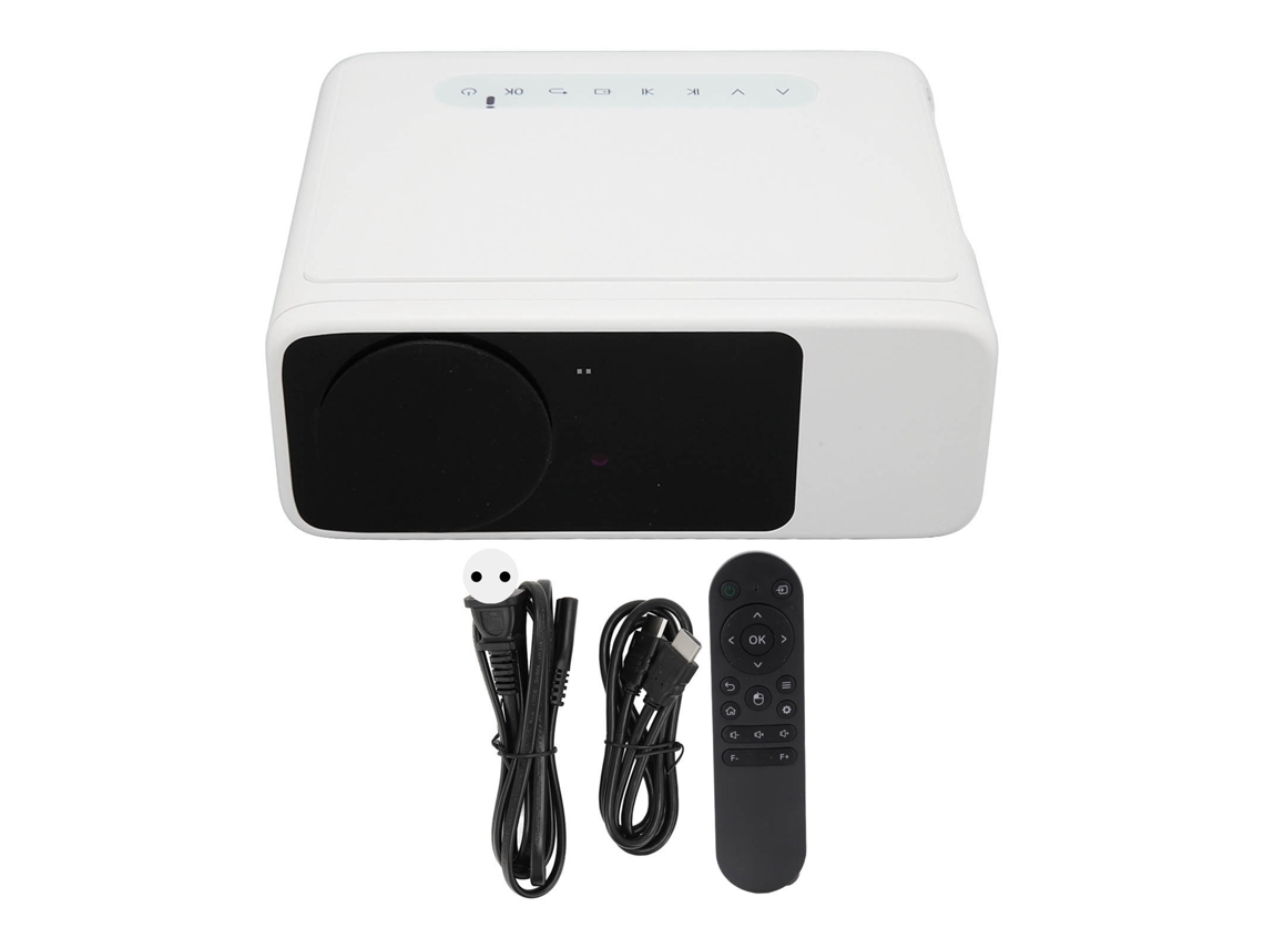 Proyector para exteriores 4k 600 ANSI Wifi 6 Bluetooth 5.2, blanco con corrección automática de luz dorada