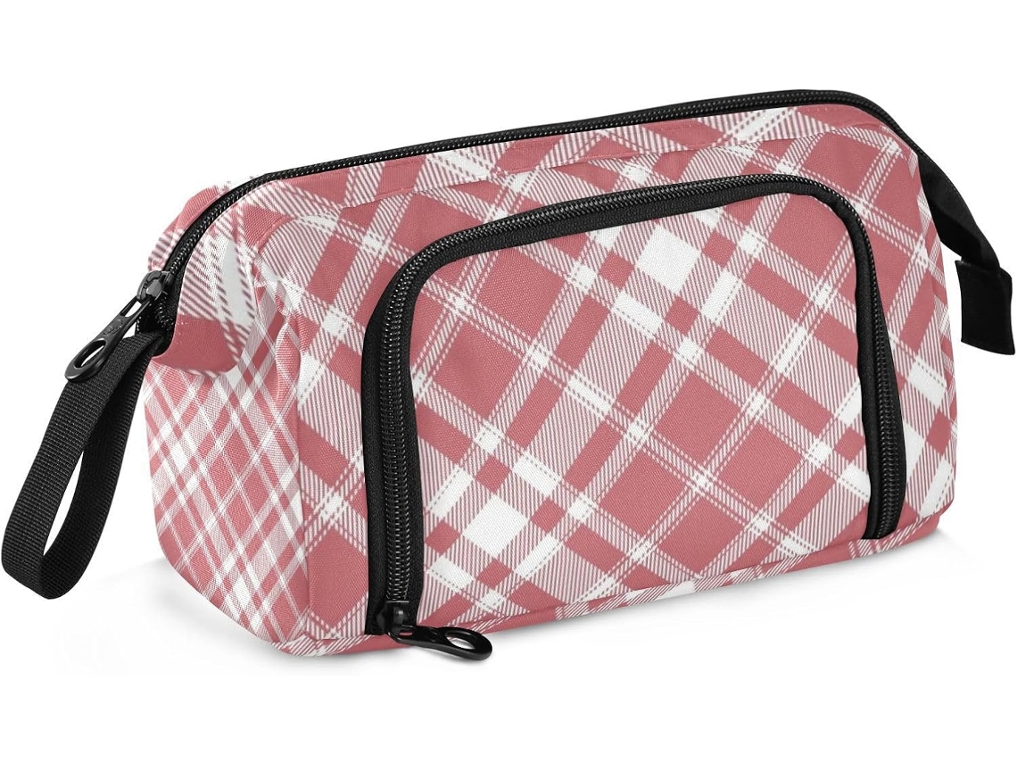 Besportble Estuche De Y Multifuncional Con Estampado De Cuadros Rojos Y Amplia Capacidad Para Niños Y Nailo...
