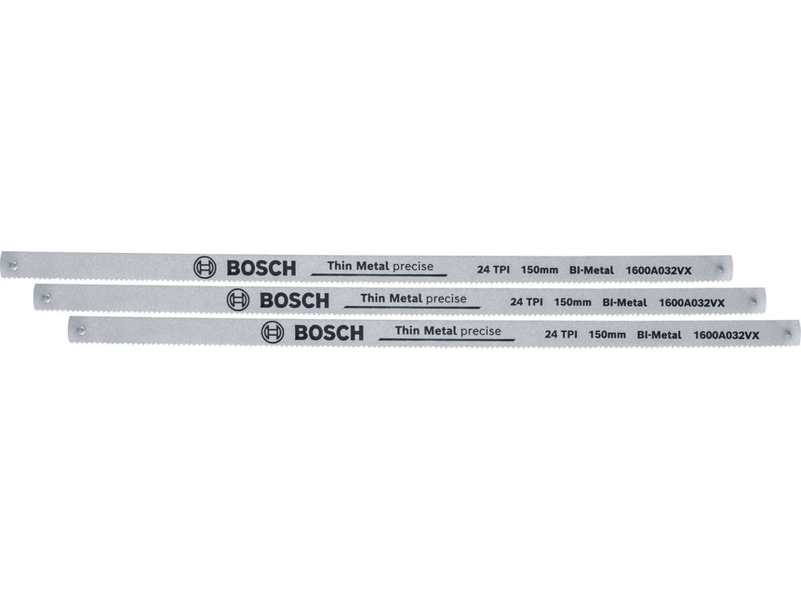 Hojas de sierra para metales BOSCH (150 mm - 3 unidades)