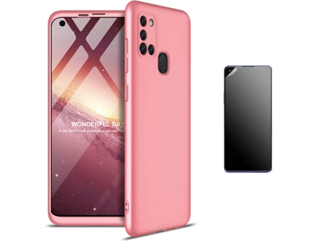 Kit Carcasa Y Protector Samsung A21S Ultimatte Slim Armor 360º Rosa
