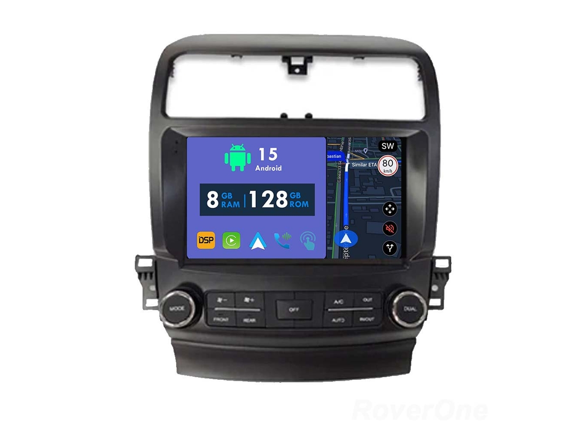 Coche Radio Android Auto Autoradio 8GB RAM 128G ROM CarPlay Navegación GPS Pantalla Táctil RoverOne para Honda Inspire 4 2003 - 2007 Acura TSX 2003 - 2008 