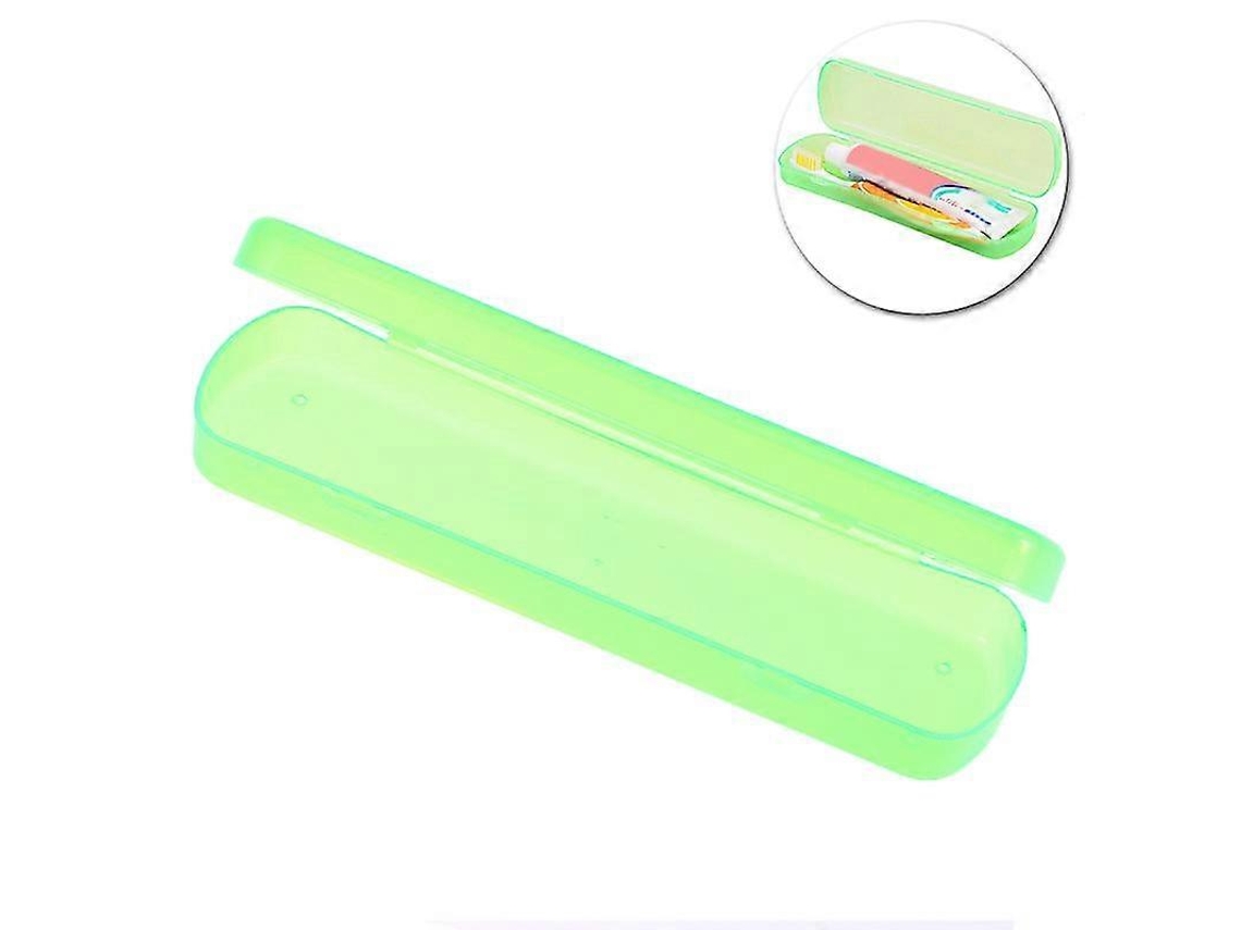 Estuche portátil rectangular Rosewell para guardar pasta de dientes y cepillos de dientes, ideal para viajes y acampadas (verde)