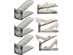 Organizador Zapatos Ranuras 6 Piezas Altura Ajustable Doble Nivel Antideslizante Puerta Entrada Armario Garaje