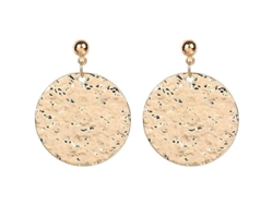 2026-aretes Colgantes De Disco Redondo Martillado Heytea, Círculos Pulidos Para Mujeres, Joyería De Oro, Justmomomin
