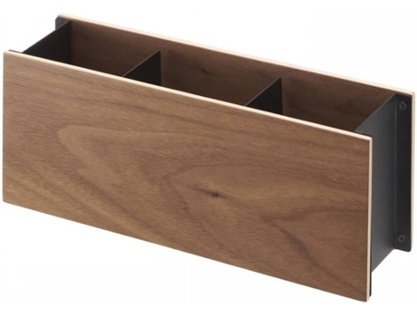 Portamandos YAMAZAKI 3 compartimentos (Marrón - Madera - 25x7x10 cm)
