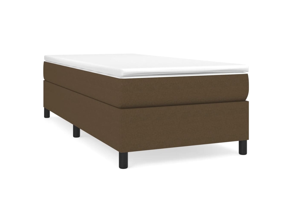 Maison Exclusive - Cama Box Spring Con Colchón Tela Marrón Oscuro 90x190 Cm