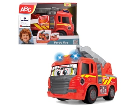 Coche SIMBA Abc Camión de Bomberos Luces y Sonido (Edad Mínima Recomendada: 2 años - 25 cm)