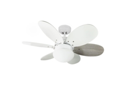 Ventilador Ac 1E27 Orion 762 Blanco/Gris Cristal Registro CRISTALRECORD
