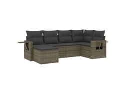 Conjunto 6 de muebles de jardín VIDAXL y cojines ratán sintético gris