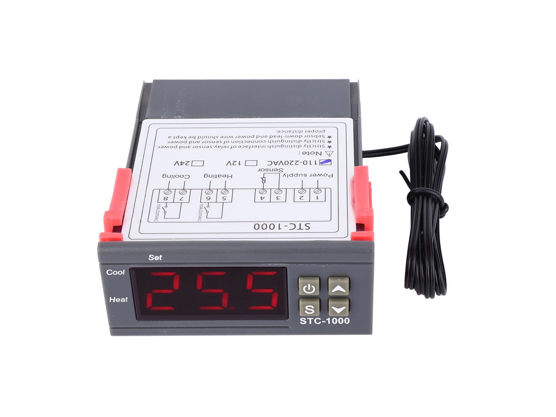 Controlador De Temperatura Digital Stc-1000 Con Sensor Ntc Y Doble Salida De Relé (24 V)