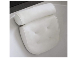 2026-almohada De Baño De Espuma Impermeable Con Ventosas Cabezal Ergonómico Antideslizante Spa Blanco 37x34x9cm