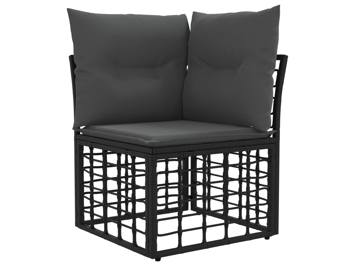 Maison Exclusive - Conjunto De Sofás De Exterior 10 Pcs Negro Y Gris Oscuro