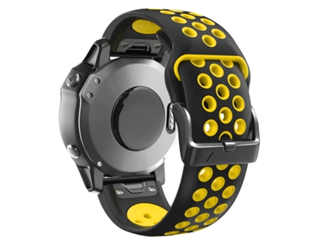 Correa de Silicona dos colores liberación rápida para Garmin Tactix Delta/Enduro/Fenix 7X/Fenix 7X - negro/amarillo