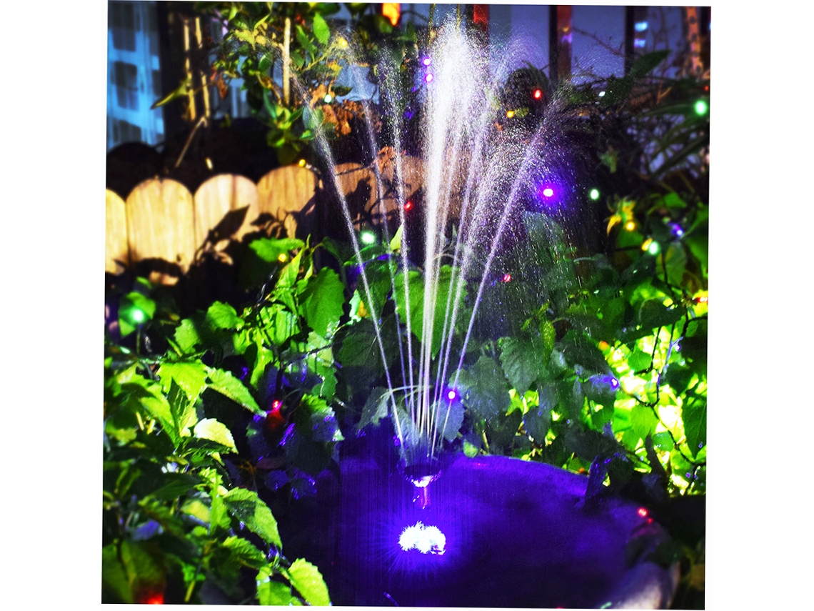 Bomba de fuente flotante solar de 12 V y 5 W con batería y LED