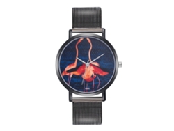 Reloj De Pulsera Hombre Moda Cuarzo Con Correa De Acero Malla Negra