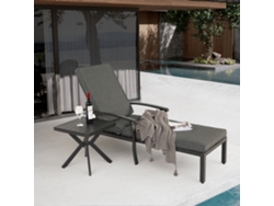 Silla de jardín con cojín de algodón, reclinable y regulable, fabricada en aluminio resistente a la corrosión, con cojines impermeables (1 unidad)