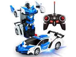 Control Remoto Transform Car Robot Toy 2.4ghz 118 Recargable 360°rotating Stunt Race Azul Gertiz