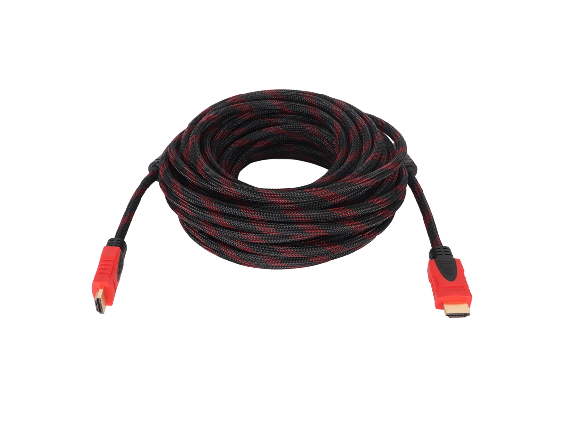 Cabo De Interface Multimídia Hd 49 Pés Full Hd 1080p Flexível Para Tv Computador Monitor Preto Vermelho