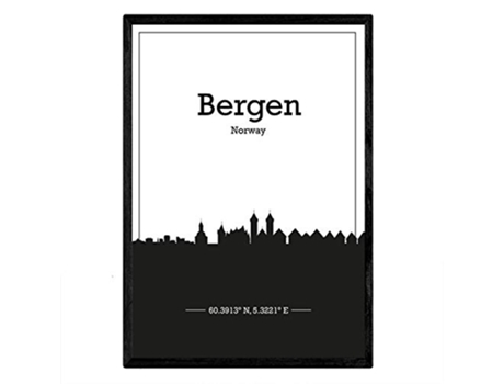 Poster NACNIC Mapa de Bergen Noruega (A3)