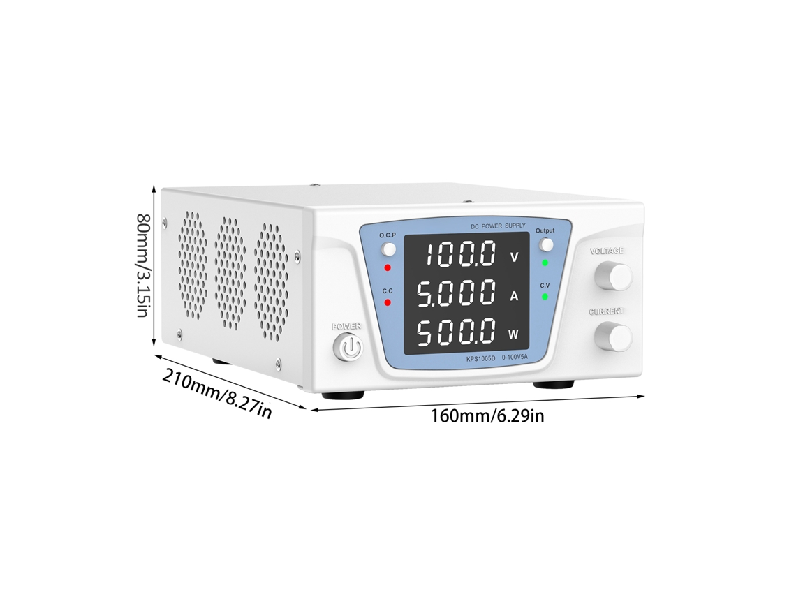 Fuente de alimentación de CC variable de 300 W, 15 V y 20 A con pantalla LED de 4 dígitos y control por codificador.