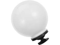 Globo Acrílico Impermeable, 25 Cm De Diámetro, Base Gris, Luz Exterior Para Puerta Y Jardín.