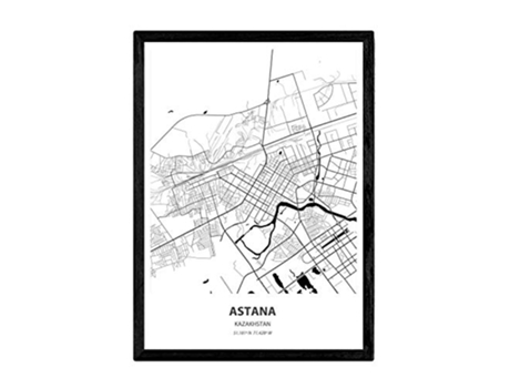 Poster NACNIC Mapa de Astana Kazajistán (A3)