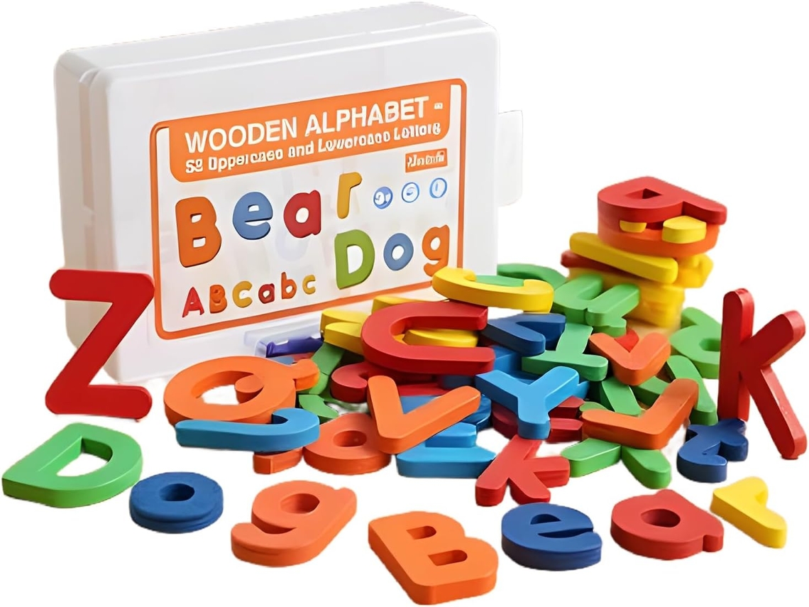 Juego De Emparejar Letras: Juguetes Aprendizaje Del Alfabeto 52 Piezas,
