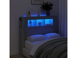 Cabecero Led Madera Ingeniería Gris Sonoma 120x18,5x103,5 Cm