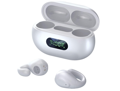BISBISOUS M31 Auriculares Inalámbricos con Clip Bluetooth 5.3 Micrófono Enc Cancelación de Ruido para Ios/Android Blanco