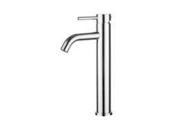 Grifo Para Lavabo, Grifo Monomando Alto Para Lavabo De Baño Con Caño Alto, Grifo Monomando Con Conexión De Agua Fría/caliente, Cromado, Plateado