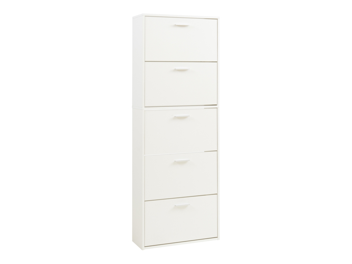Zapatero Sykkylven 169x60x24 cm con 5 solapas blanco Pt.casa