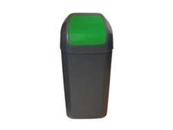 Cubo/Papelera WELLHOME con Tapa Basculante de 15L, Verde
