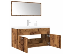Juego de muebles de baño de 3 piezas de madera, madera vieja Wsd76494 Lovely Home