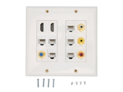 Placa De Pared Ethernet Con Interfaz Multimedia Hd Cat6, Conector F Para Tv, Rca Coaxial, Placa De Pared Ethernet Para