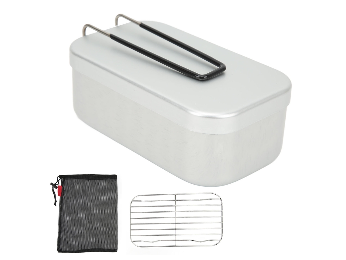Juego De Estantes Vaporizadores Para Fiambrera Con Asa Plegable En Aleación De Aluminio Para Fiambrera Bento Para Camping, Picnic, Senderismo Y Pesca.