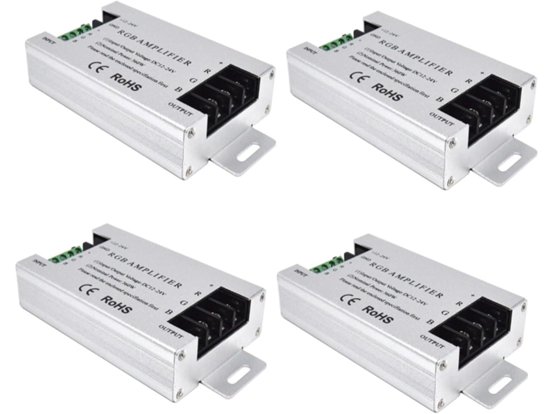 Controlador Amplificador Led Rgb 4x 360w Dc12v-24v 30a Carcasa De Aluminio Para