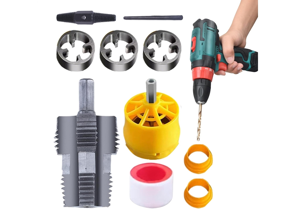 Kit De Herramientas Para Roscar Pvc - Cable Para Taladro Eléctrico Con 3 Varillas - Para