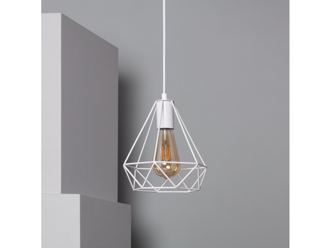 Lámpara Colgante LEDKIA (Blanco - E27 - 40 W - Metal)