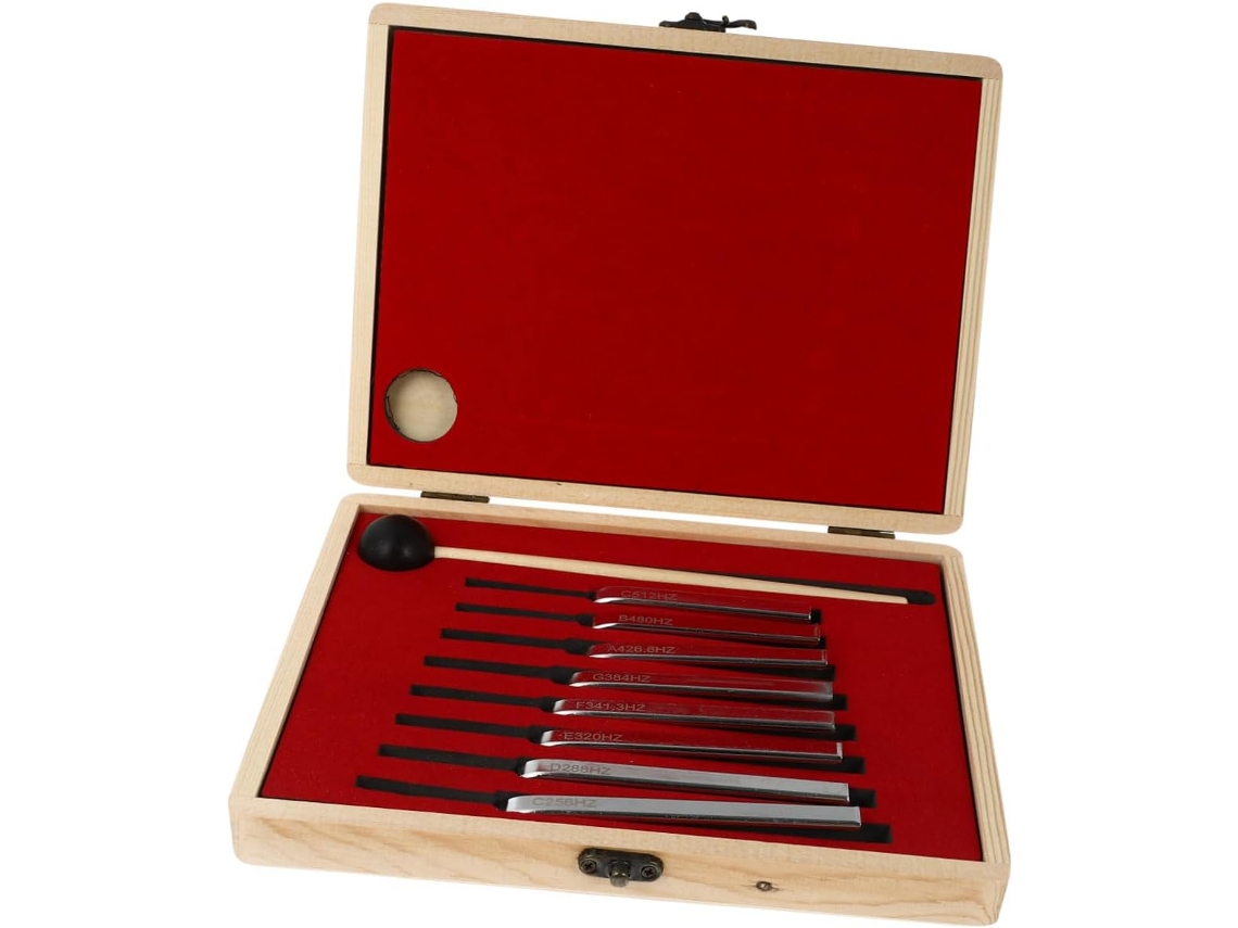 Juego de 8 diapasones multifuncionales de aluminio para guitarra y violín, herramienta de afinación práctica...